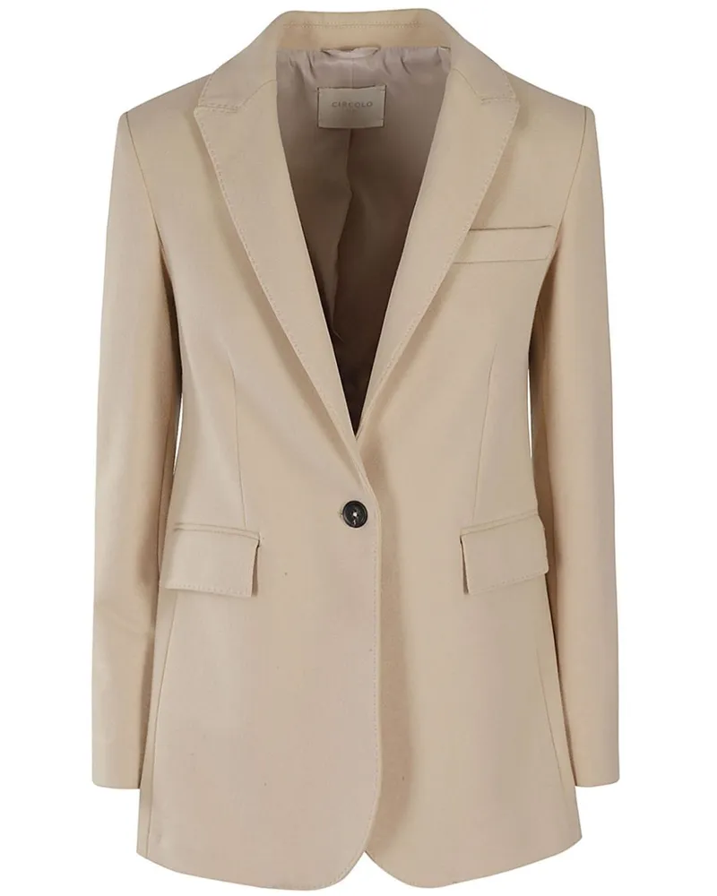 CIRCOLO 1901 Cotton Single Breasted Jacke Beige