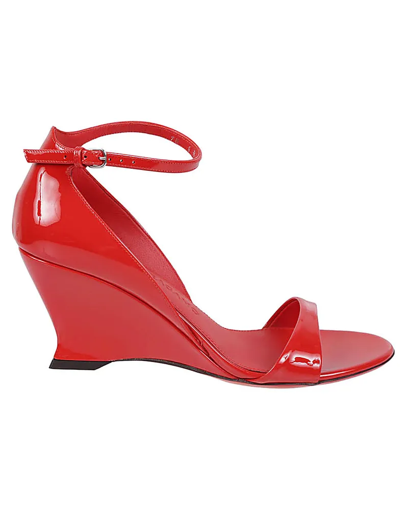 Ferragamo Patentleder Offener Zehensandalen Red