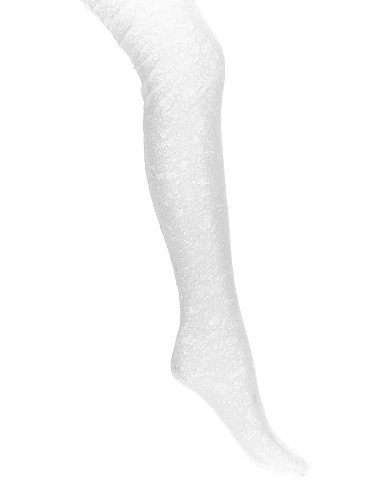 Valentino Garavani Valentino Garavani 'Chez Valentino' Spitzenstrumpfhose White