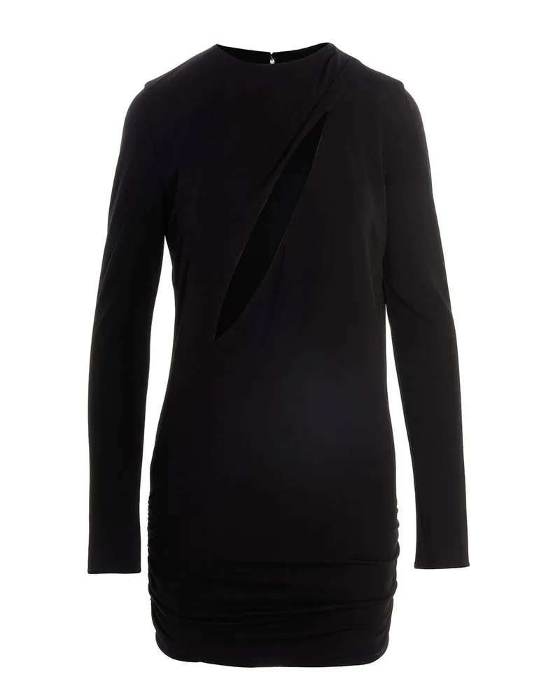 Versace Cut Out Jersey Kleid Black