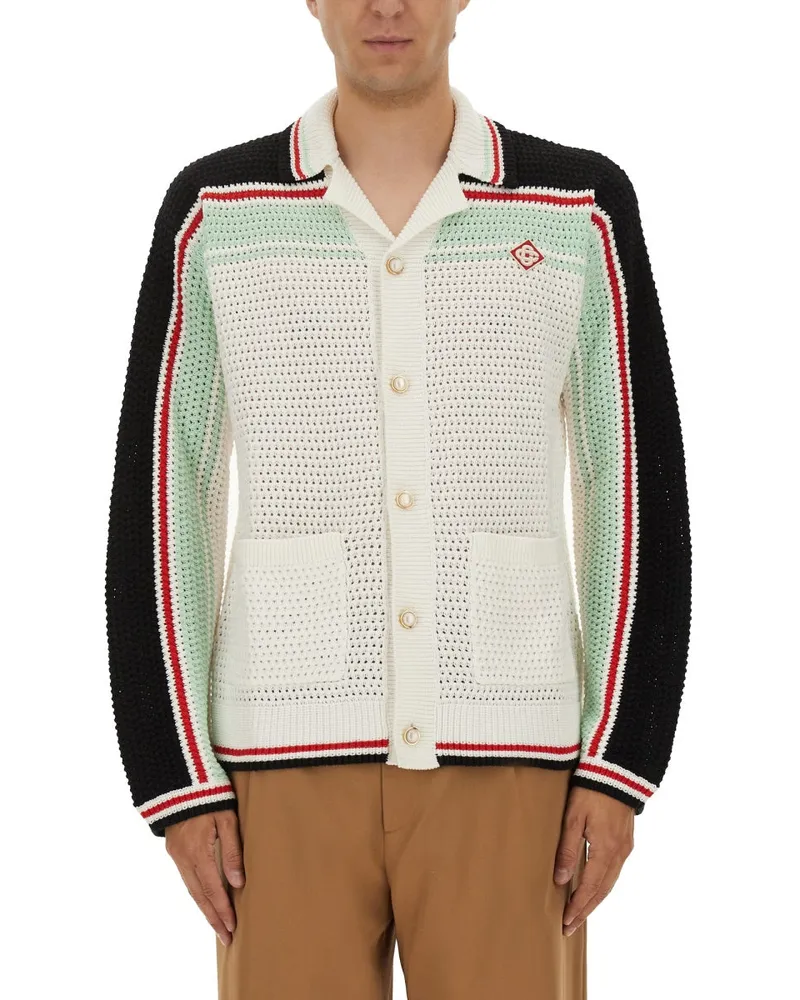 Casablanca Paris Cotton Strick -Tennishemd Black