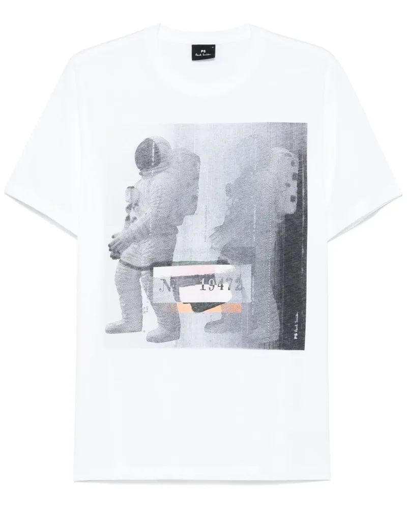 Paul Smith PS von Paul Smith Ps Austronaut Baumwoll -T -Shirt White