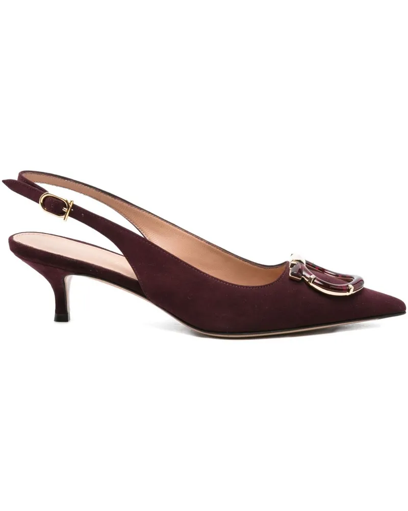 Ferragamo Leder -Slingback -Pumps Bordeaux