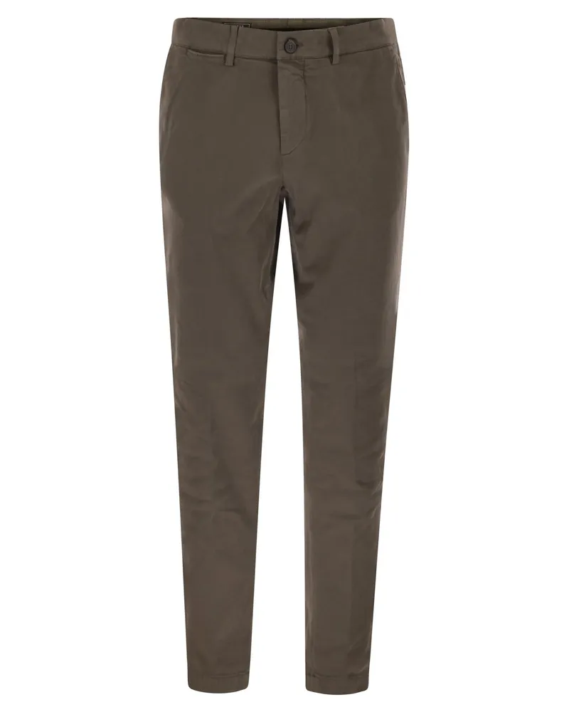Peserico Chino -Hosen in Stretch -Baumwollgabardine Brown