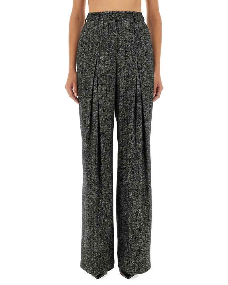 Dolce & Gabbana gestreifte Wollhosen Grey