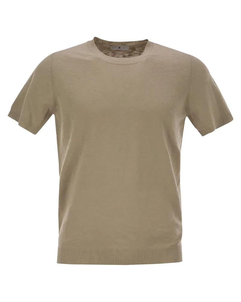 PT TORINO Crew Hals kurzärmeligte Wattebotton -Trikot Beige