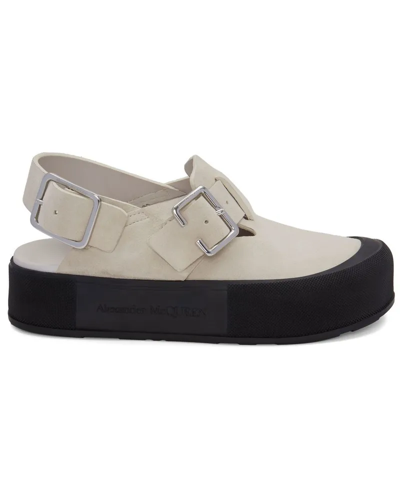 Alexander McQueen Alexander MC Queen Leder Maultiere Beige