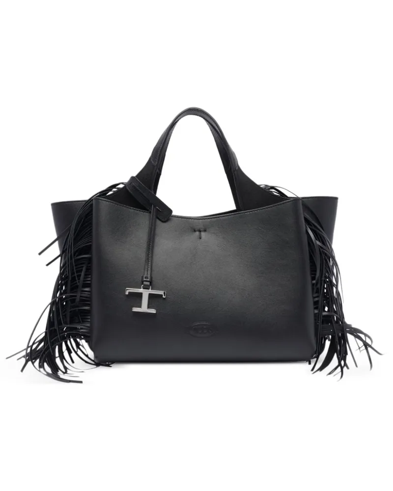 TOD'S Tod 's T zeitlose Mini -Leder -Tasche Tasche Black