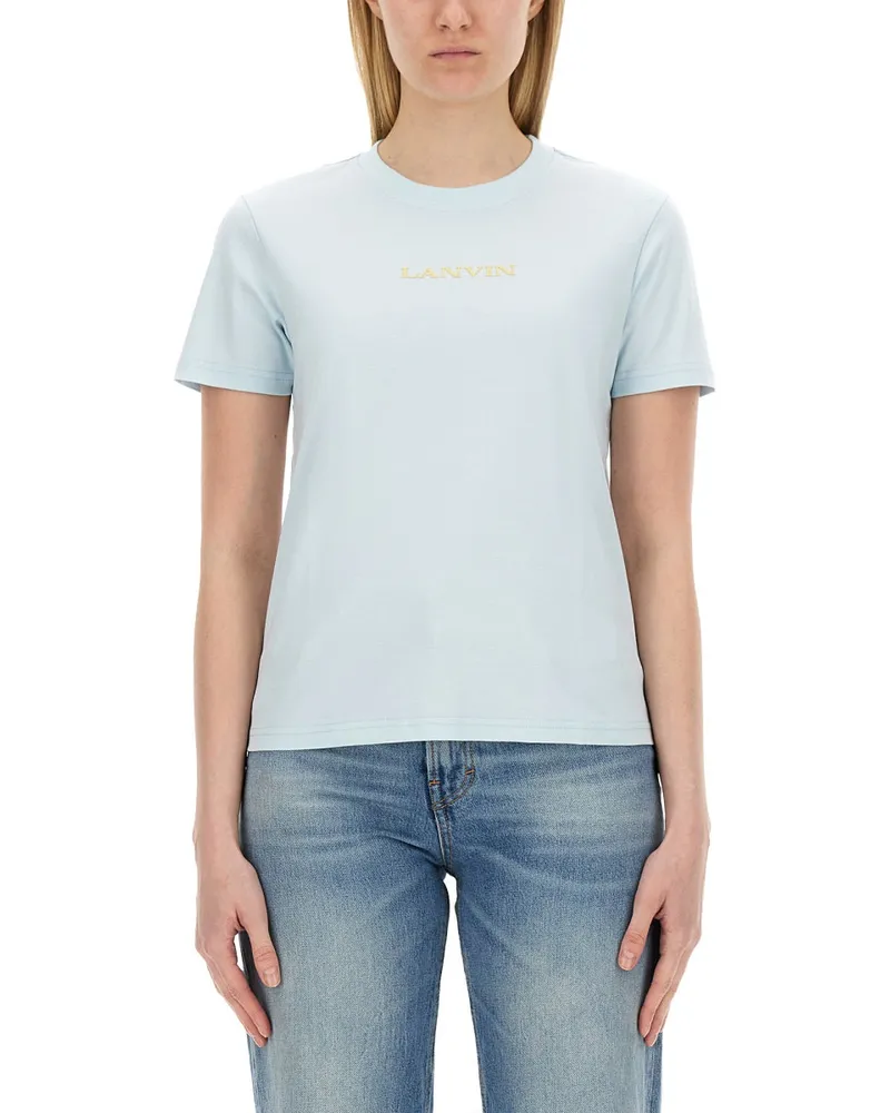 Lanvin T -Shirt mit Logo Azure
