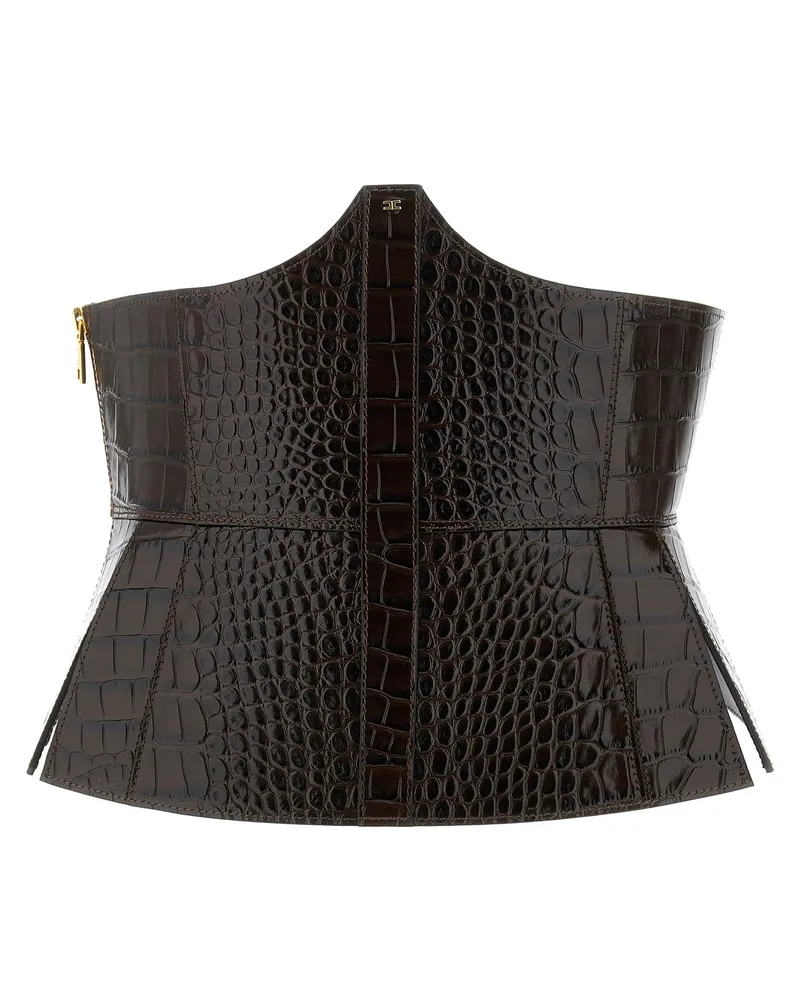 Elisabetta Franchi Bustier Gürtel Brown
