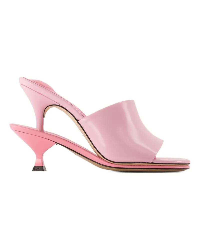 Jacquemus Les verdoppelt Mules  Leder rosa Pink