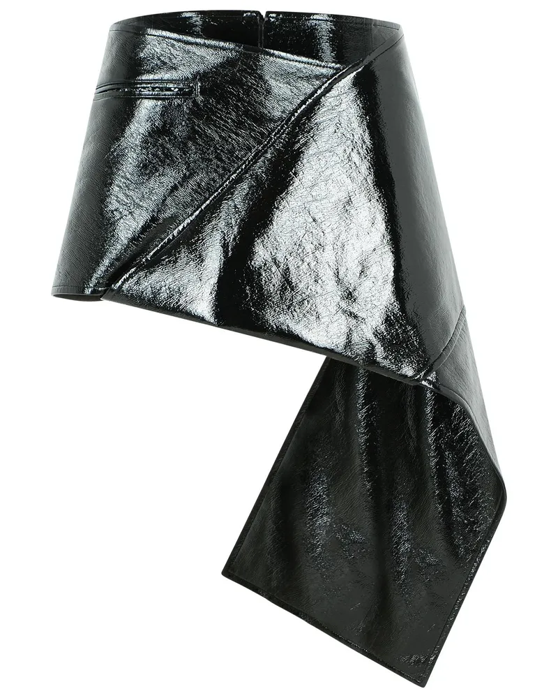 Courrèges Courreves 'Vinyl' schwarzer Baumwollmischungsminirock Black