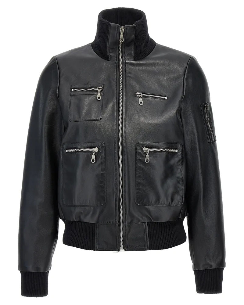 Chloé Chloé Leder Bomberjacke Black