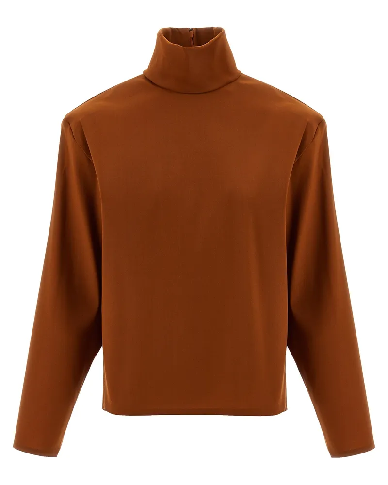 Saint Laurent Strukturierter Schulterpullover von Orange