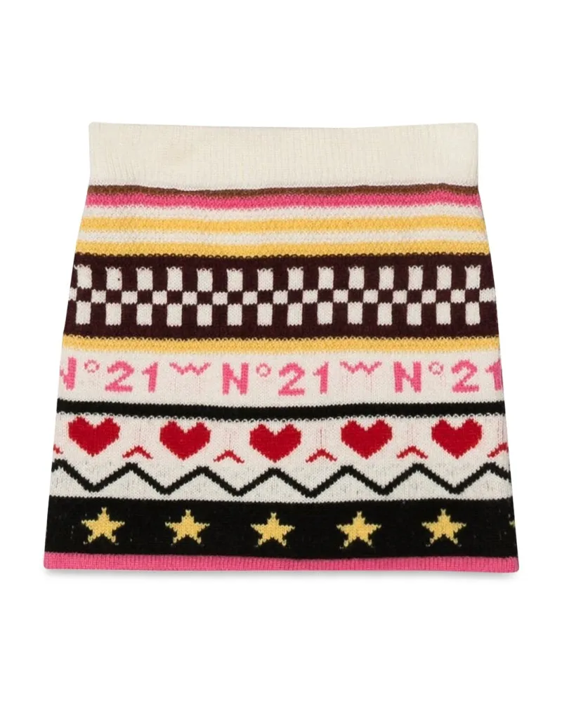 N° 21 Nr. 21 Allover Jacquard Strickrock Multicolour