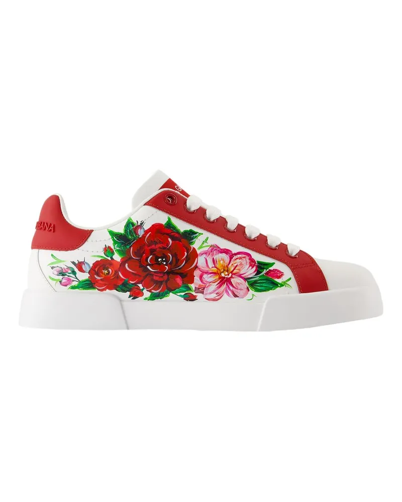 Dolce & Gabbana Port.Light Strobel Sneakers  Leder Weiß White