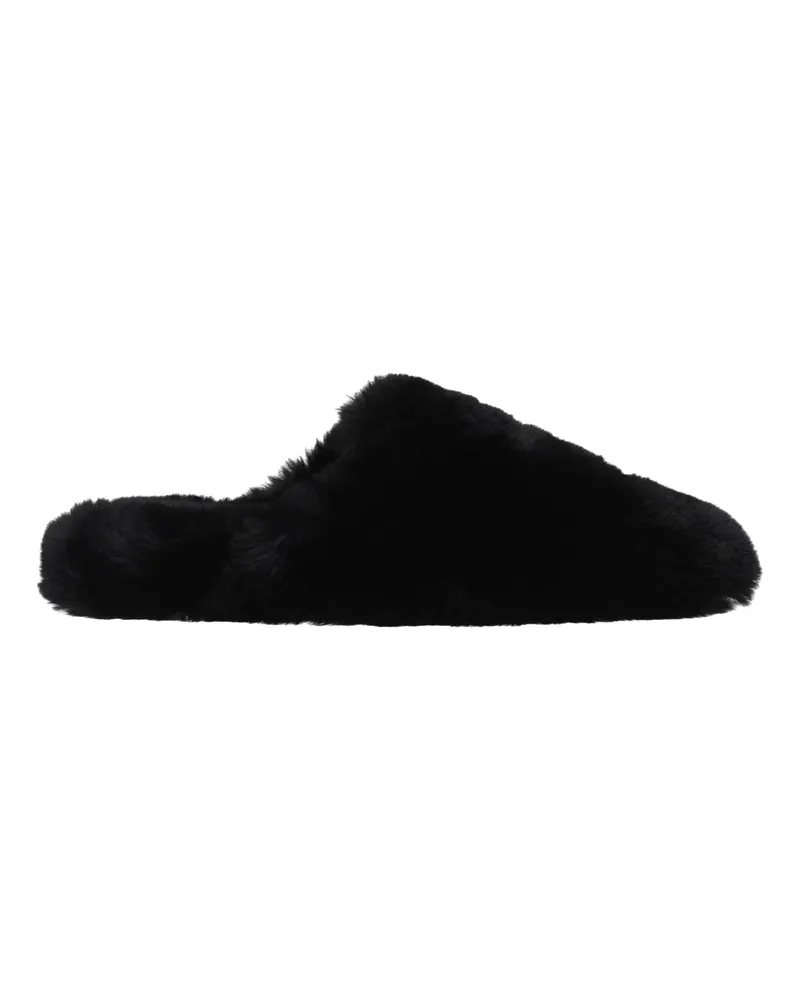 Balenciaga Damens Pelz-Slides und Clogs Schwarz -