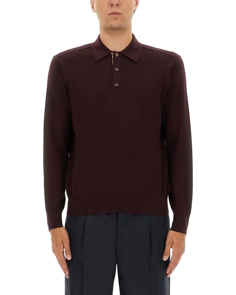 Burberry Hemd mit Polokragen Bordeaux