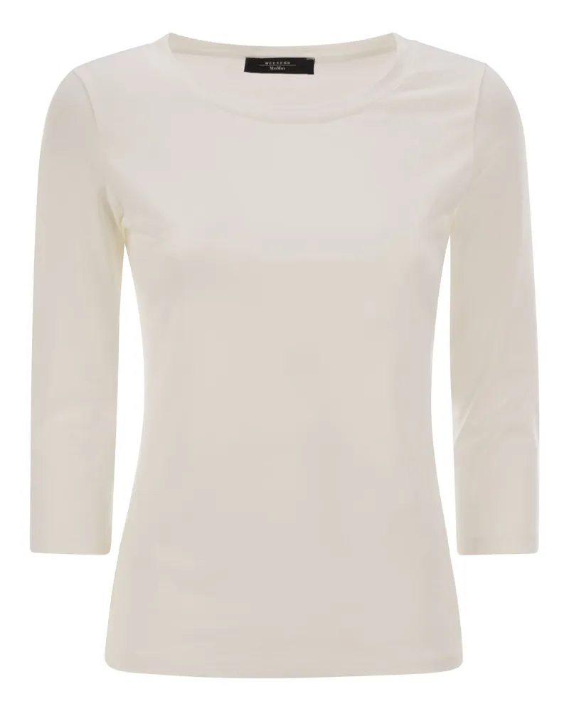 Max Mara Wochenende Max Mara Multia T -Shirt im Bio -Baumwolltrikot White