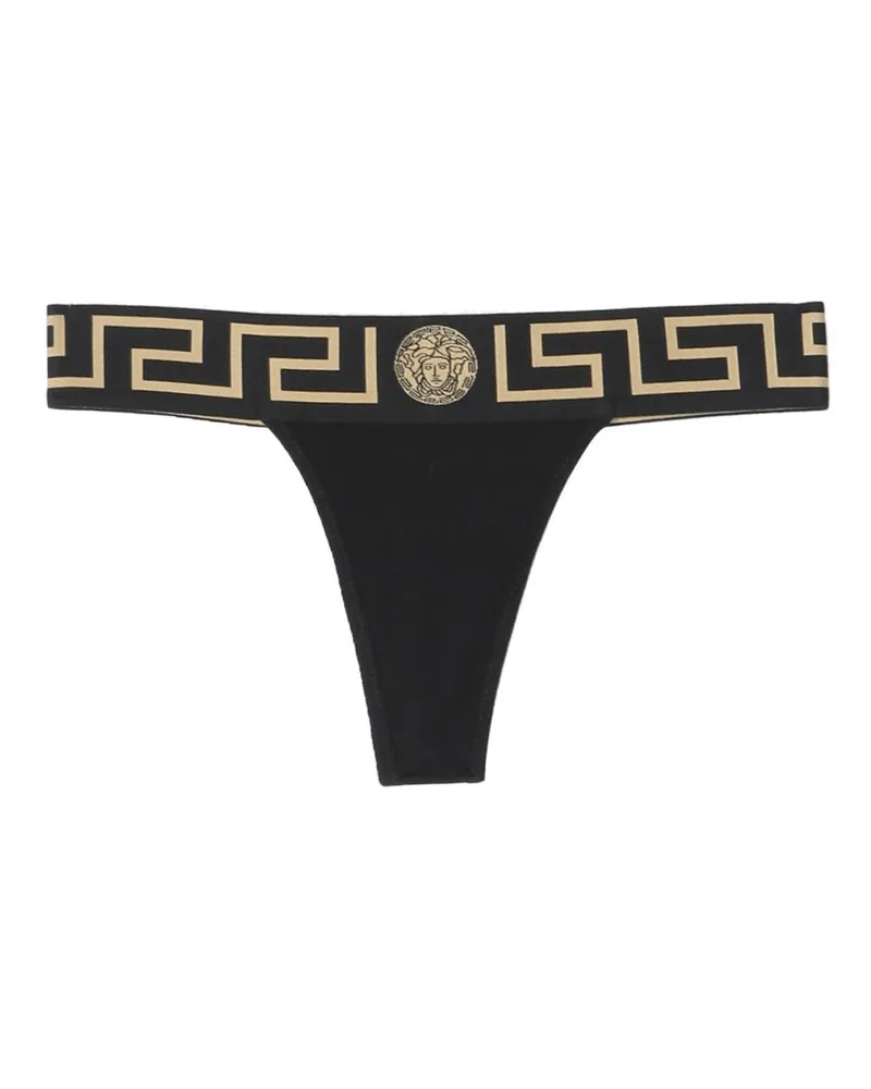 Versace Tanga mit Griechisch Black