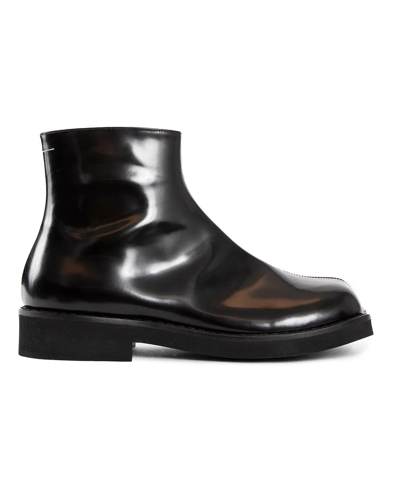 Maison Margiela MM6 Kofferraumleder -Knöchelstiefel Black