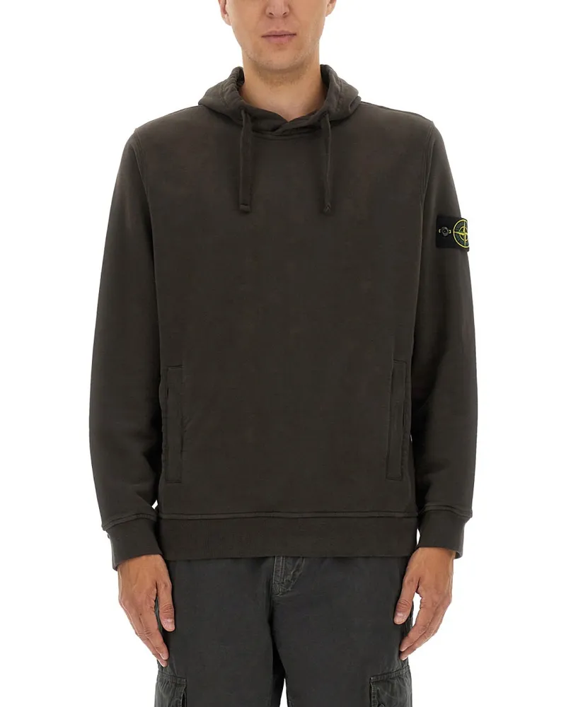 Stone Island Cotton Fleece Sweatshirt Grey