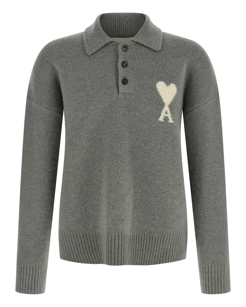 AMI Paris Poloshirt „Ami De Coeur Gray