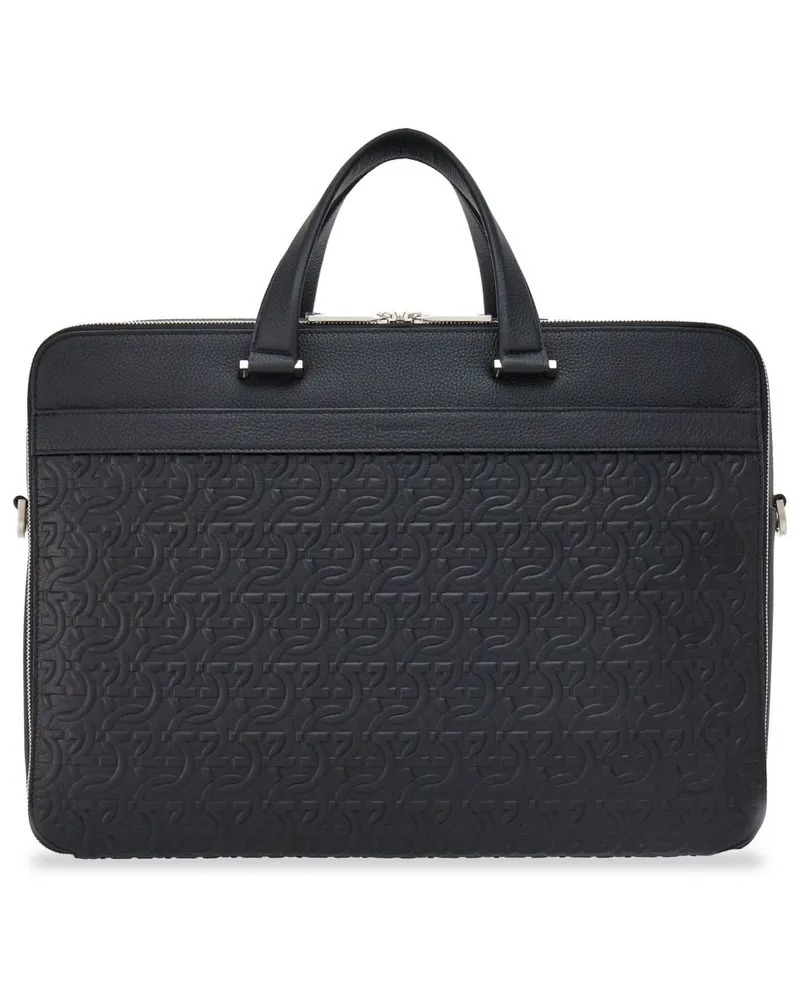 Ferragamo Gancini-Lederhandtasche Black
