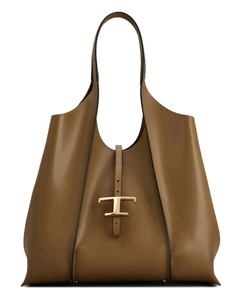 TOD'S Tod 's Mittelgroße Leder -Einkaufstasche Brown