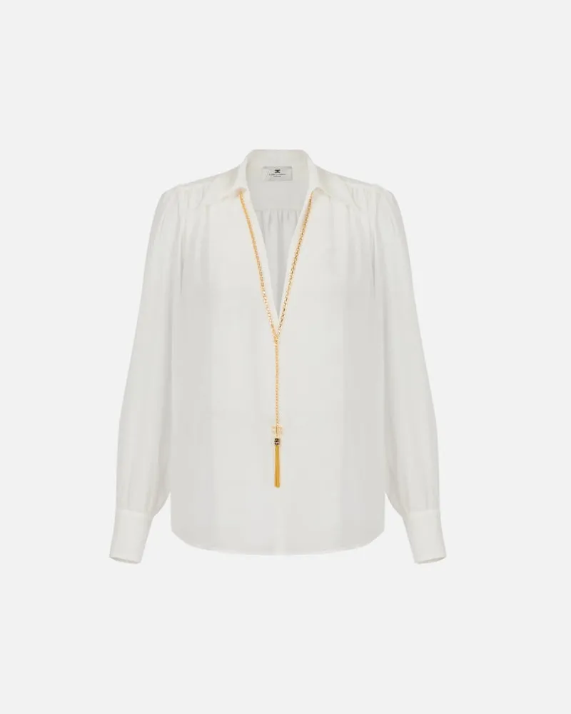 Elisabetta Franchi Hemd mit Halskette Ivory