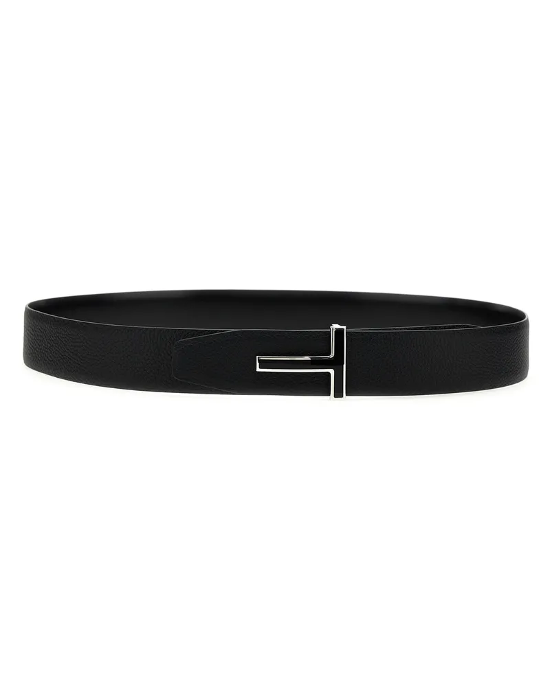 Tom Ford Logo Ledergürtel Black