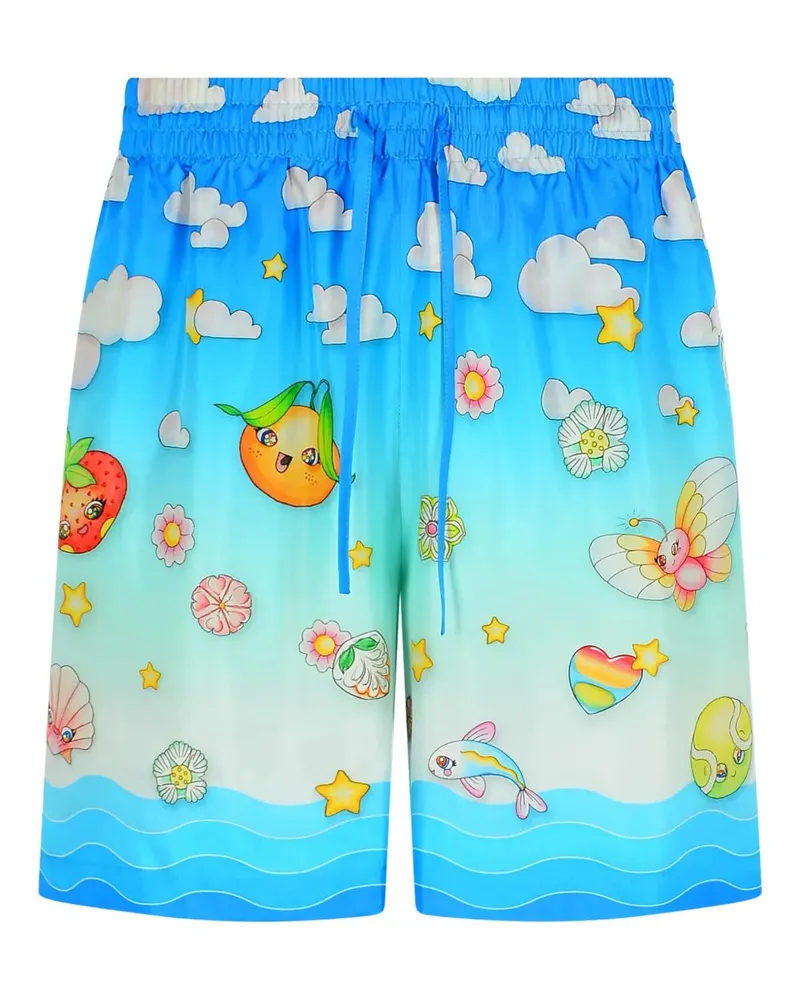Casablanca Paris Kawaii Seiden-Bermudashorts Multicolor
