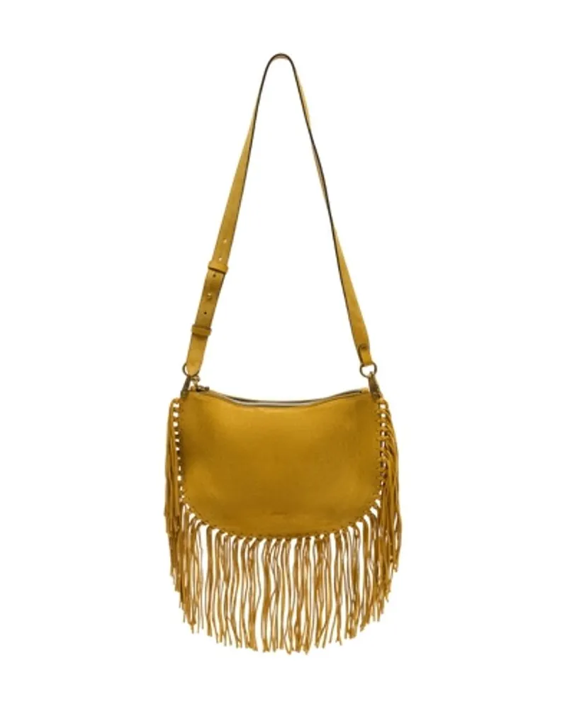 Isabel Marant Oskan Soft Zip Ga Umhängetasche  Leder Gelb Gelb