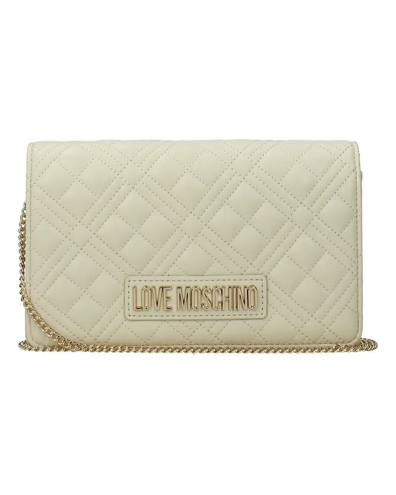 Moschino Damens Clutch aus Polyurethan in Beige/Elfenbein -