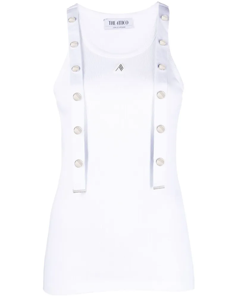ATTICO Das Attico Rippen -Baumwoll -Tank -Top White