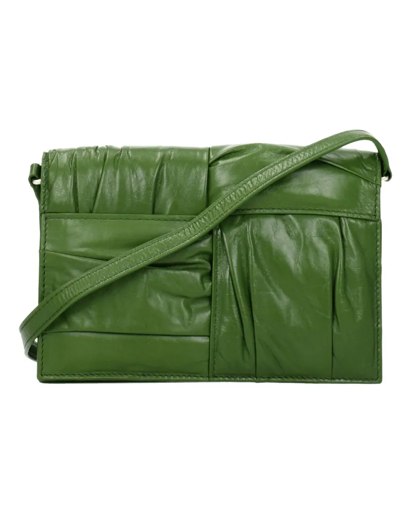 Bottega Veneta Cassette Pochette für Damen aus grünem/Avocado-Leder -