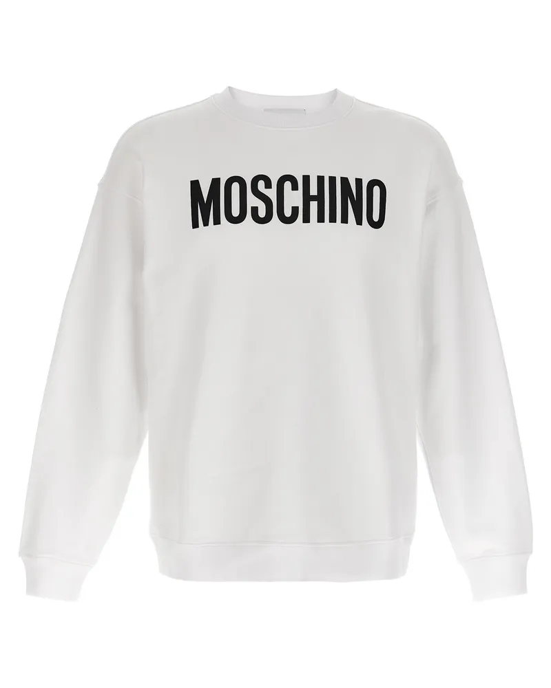Moschino Logo Druck Sweatshirt White