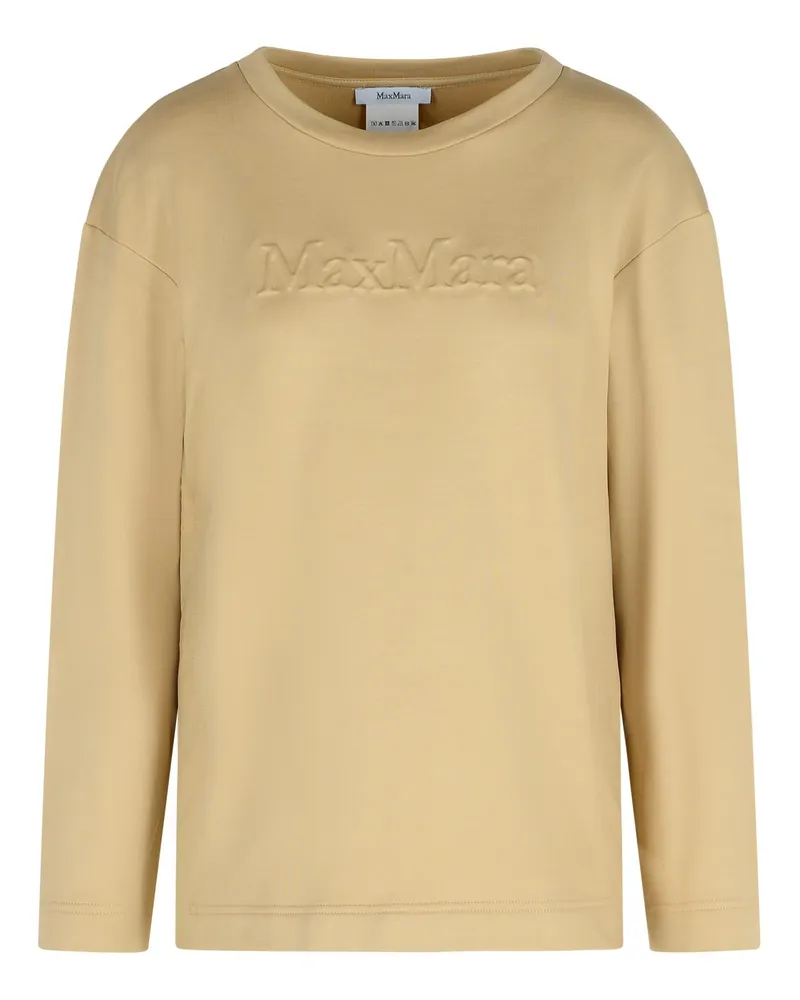 Max Mara Berma' Sweatshirt in Seiden- und Karamellbaumwolle Beige