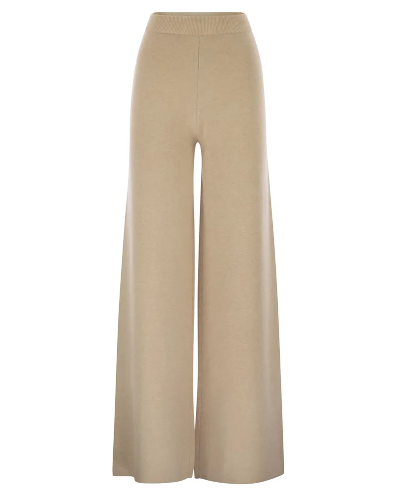 Max Mara Judy Hose aus Wolle und Kaschmir Beige