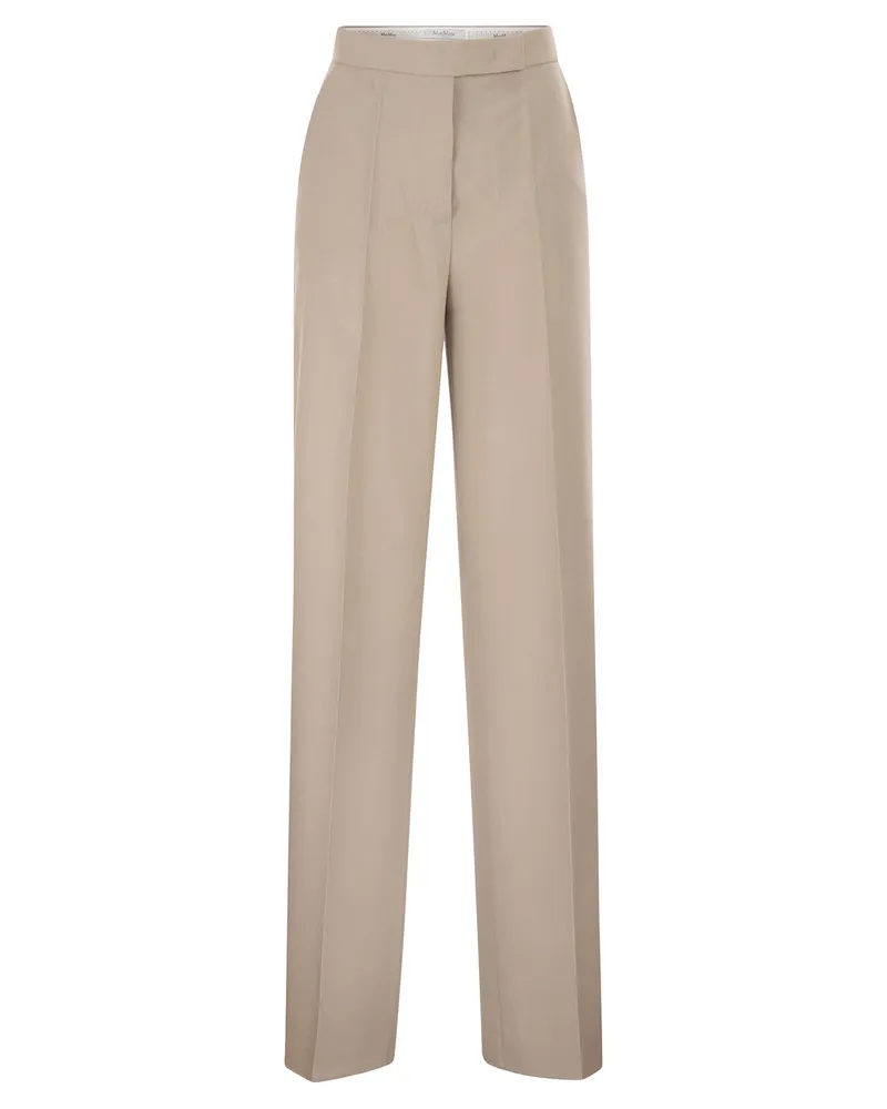 Max Mara Mxmgirone-Hose aus Wolle, Mohair und Seide Beige