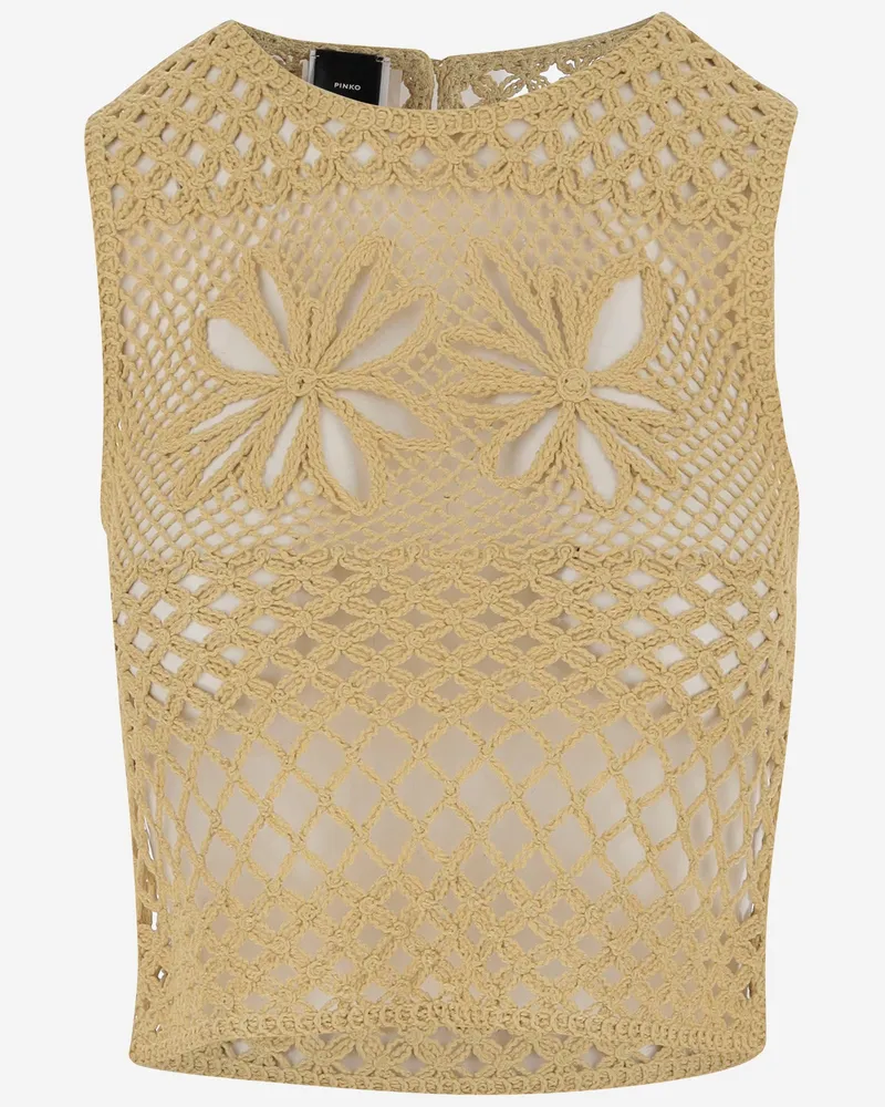 Pinko häket strickte ärmellose obere Yellow