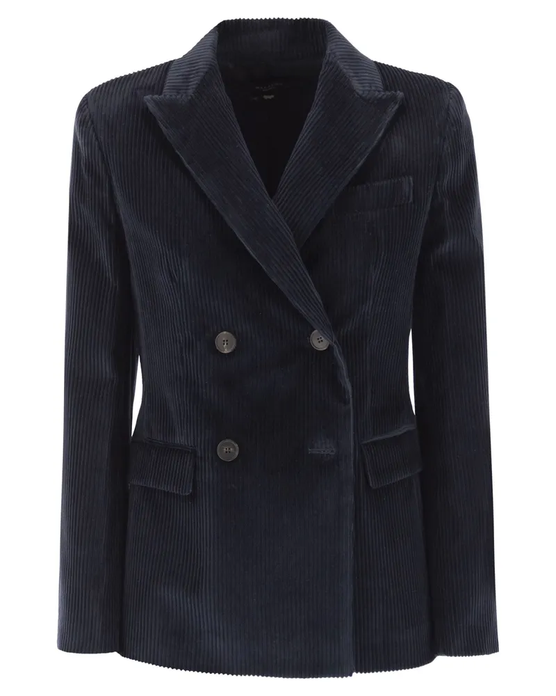 Weekend Max Mara Katanga Blazer aus Baumwollsamt Blue