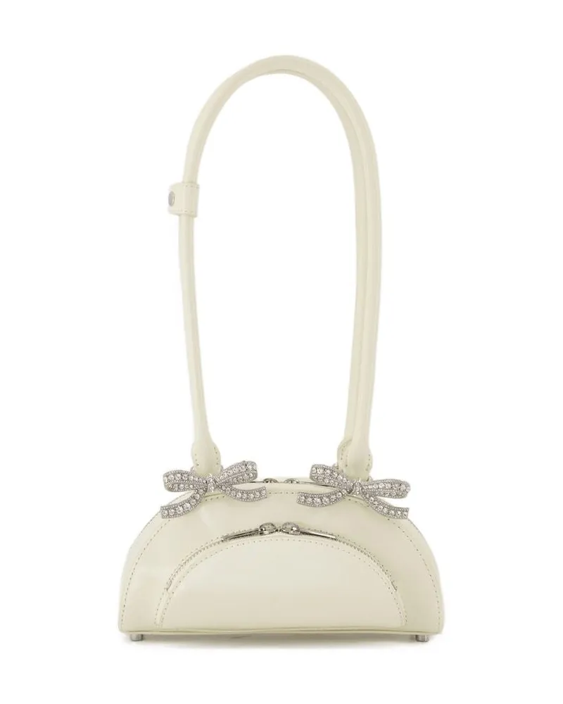 Self-Portrait Gebogene Mini -Umhängetasche Selbstporträtleder neutral Neutral