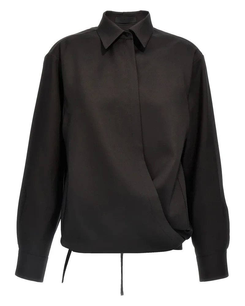 Valentino Garavani Valentino Techno Leichtes Wollhemd Black