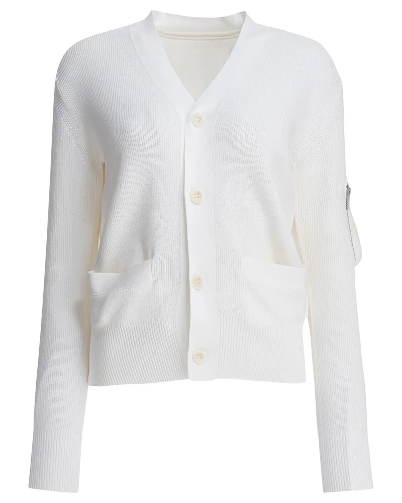 Sacai Strickjacke aus -Baumwolle White