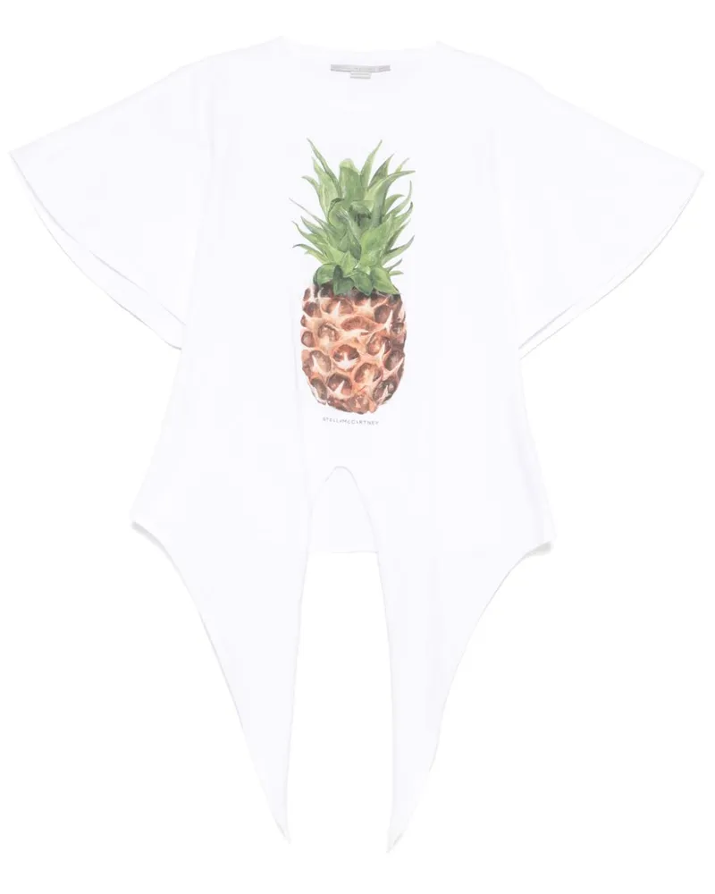 Stella McCartney Ananas Baumwoll -T -Shirt White