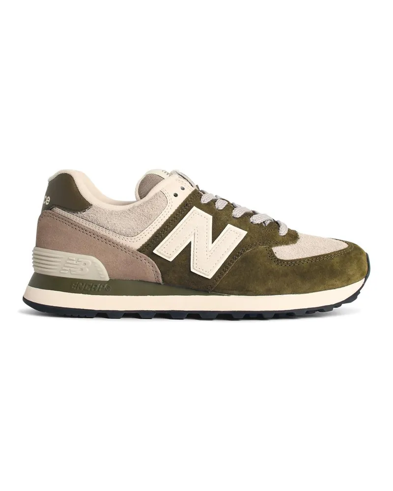 New Balance Neue Balance '574' Zwei -Ton -Lear -Sneaker Green