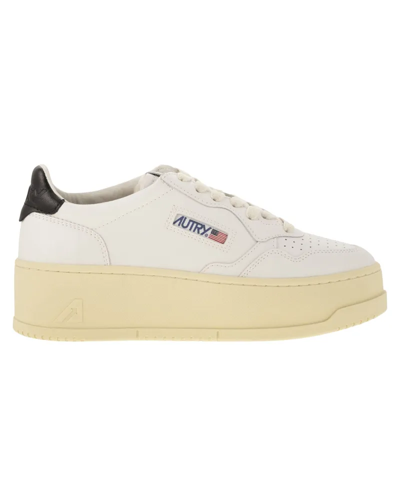 AUTRY Medalist Platform Leder Trainer White