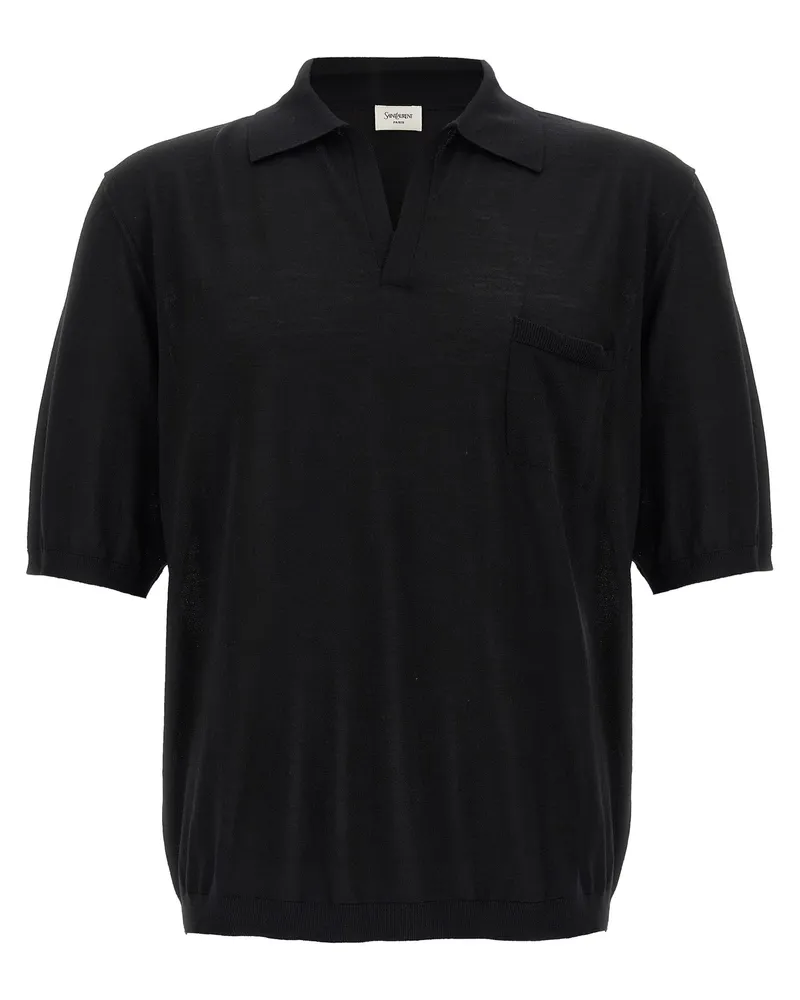 Saint Laurent Poloshirt aus Wolle von Black