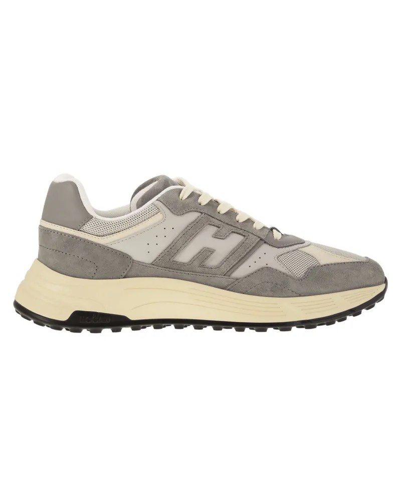 Hogan Hyperlight Suede und Leinwand -Turnschuhe Grey